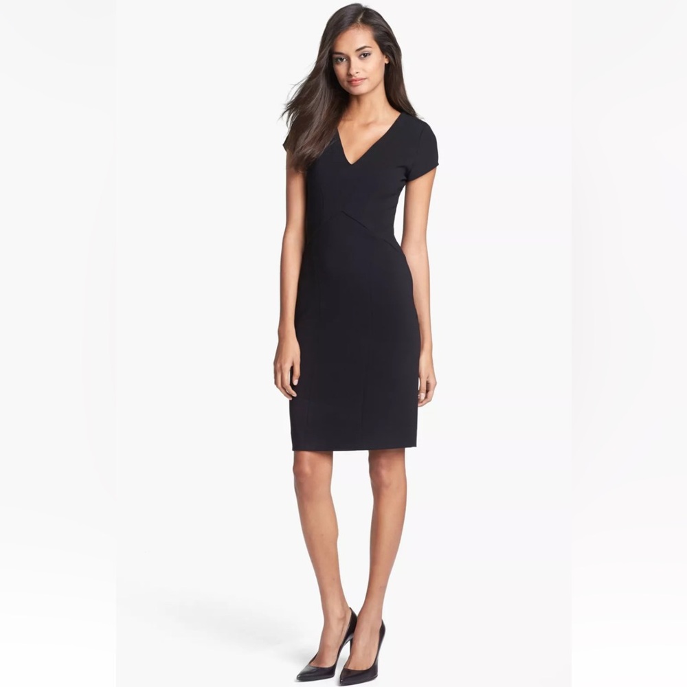 Diane Von Furstenberg Black Norma Ponte Pencil Sheath Dress Size 2